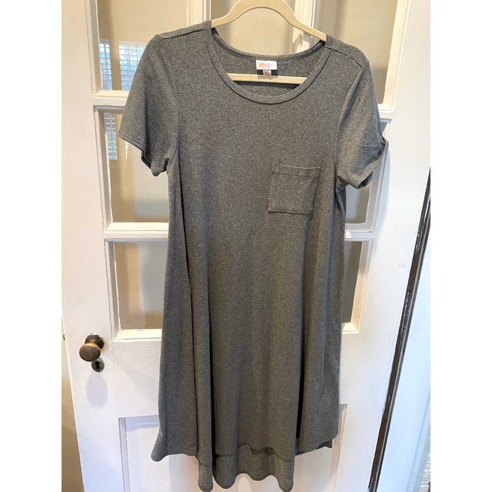 Leggings Material Gray Lularoe Carly High Low Dress Size XS
